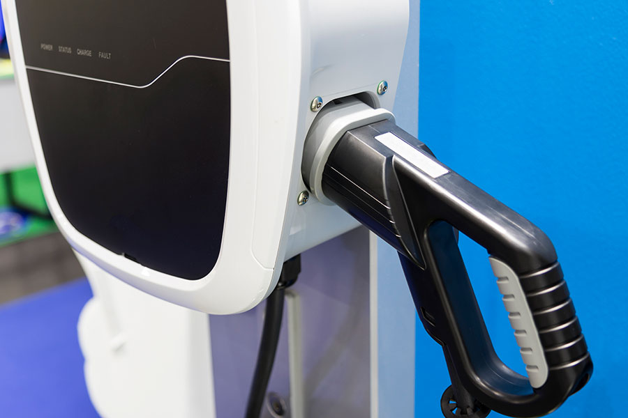 Close Up of Coin Operated EV Charger